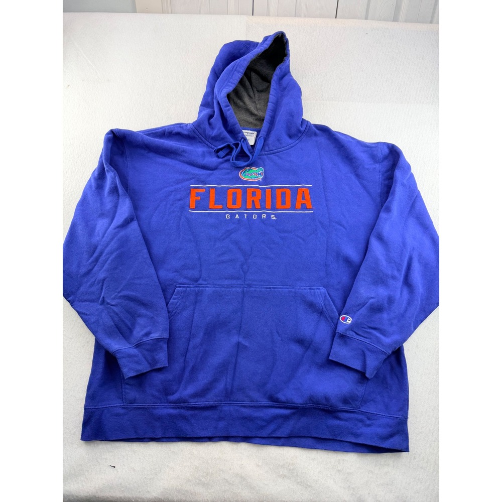 Champion Florida Gators Hoodie Men 2XL Blue Embroidered Pullover NCAA Sweatshirt